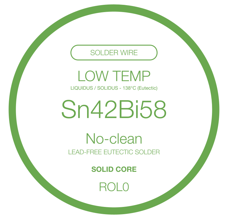 Sn42Pb58 lead-free low-temperature solder wire solid core - 100g spool