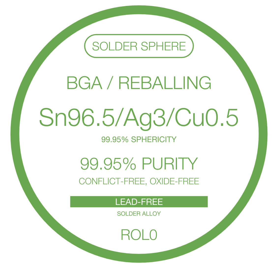 BGA Solder Spheres Sn96.5.Ag3.Cu0.5 - LF solder balls 99.9% sphericity