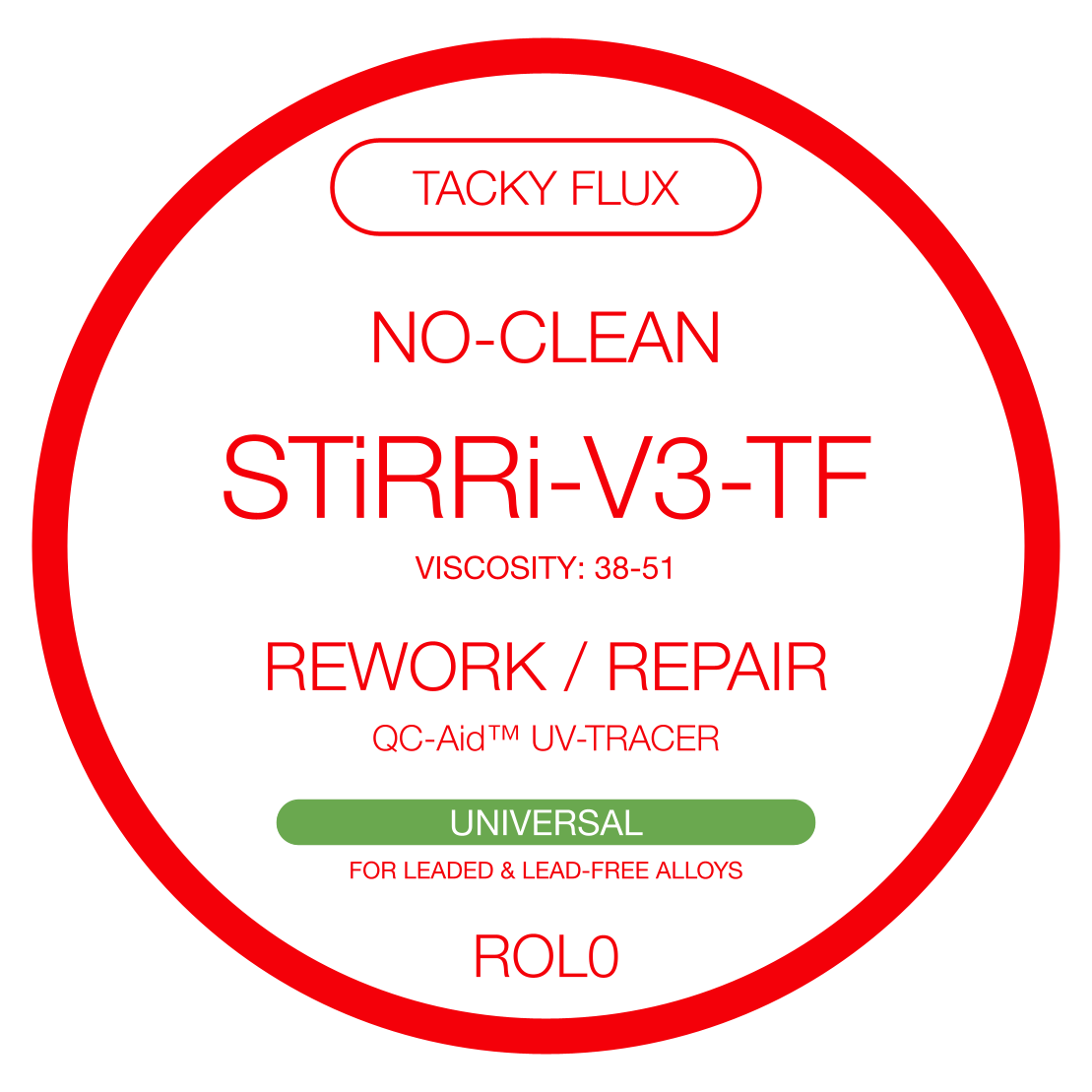 V3-TF universal no-clean rosin-based tacky paste flux (ROL0) Amber-Series