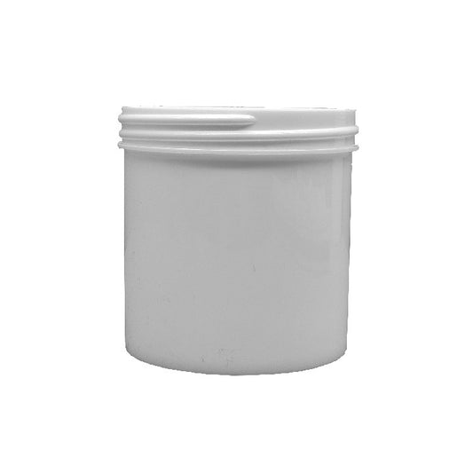 Jar container complete - regular wall straight bottom polypropylene disk liner, ribbed cap