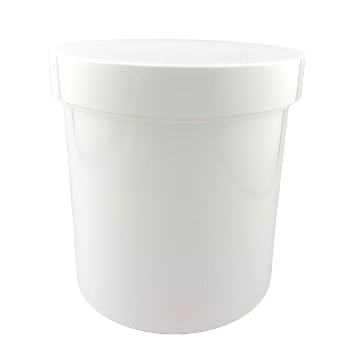 Jar container complete - regular wall straight bottom polypropylene disk liner, ribbed cap