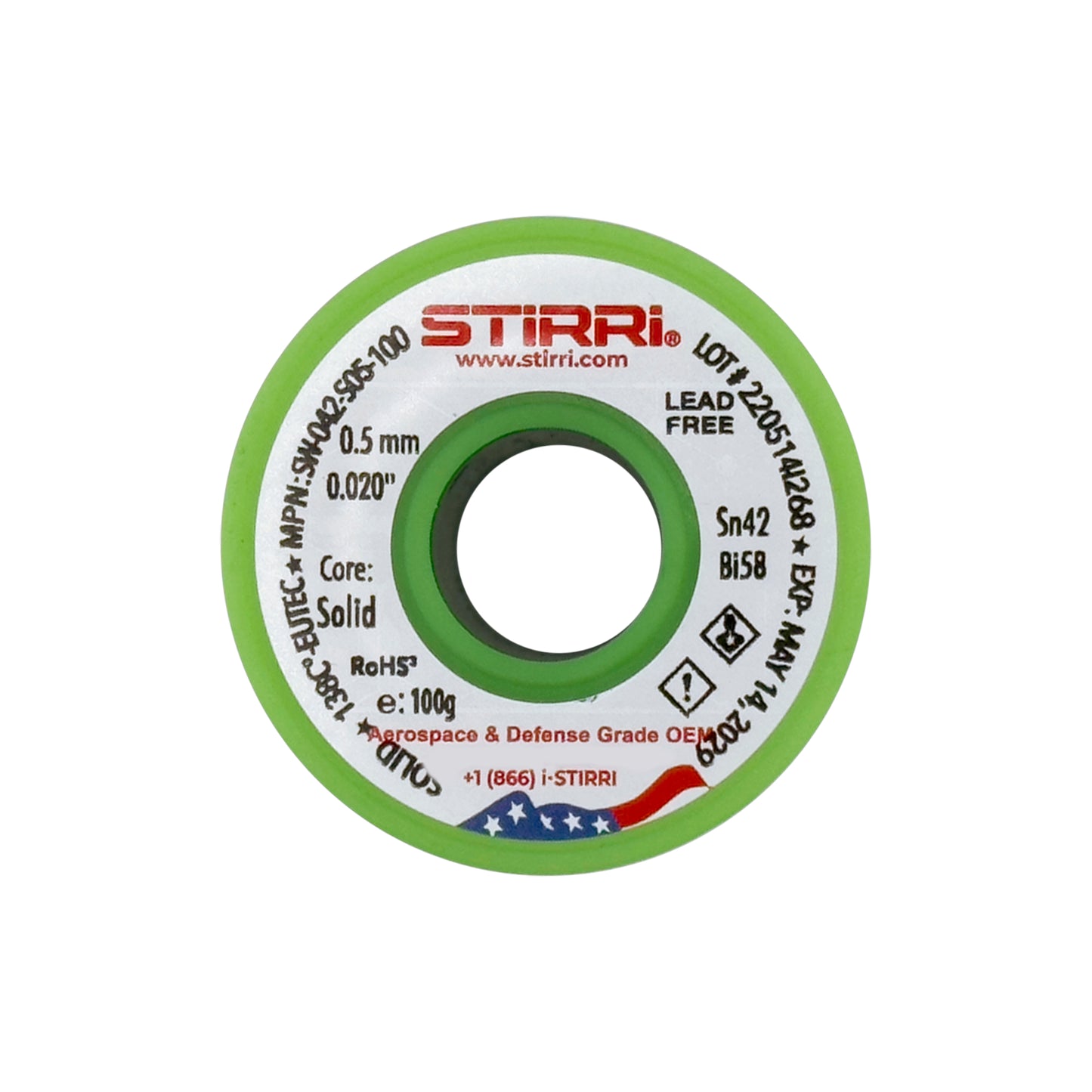 LT-042 - Sn42Bi58 low-temperature lead-free solder wire - 115g spool (4oz)