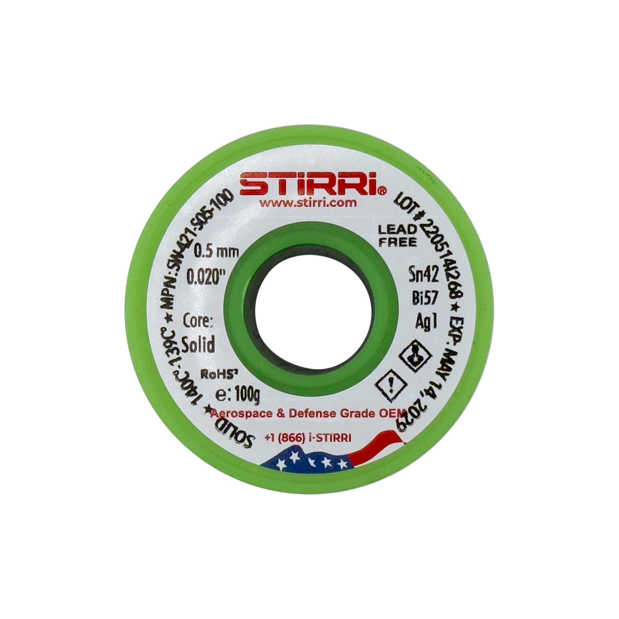LT-421 - Sn42Bi57Ag1 low-temperature lead-free solder wire - 100g