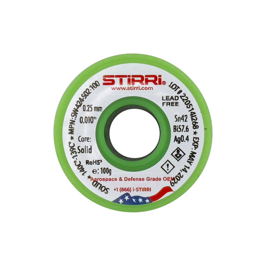 LT-424 - Sn42Bi57.6Ag0.4 low-temperature lead-free solder wire - 100g spool