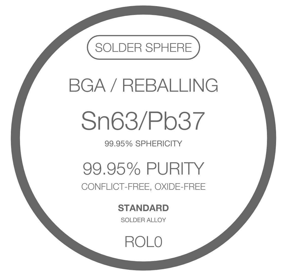 BGA Solder Spheres Sn63/Pb37 - MT solder balls 99.9% sphericity