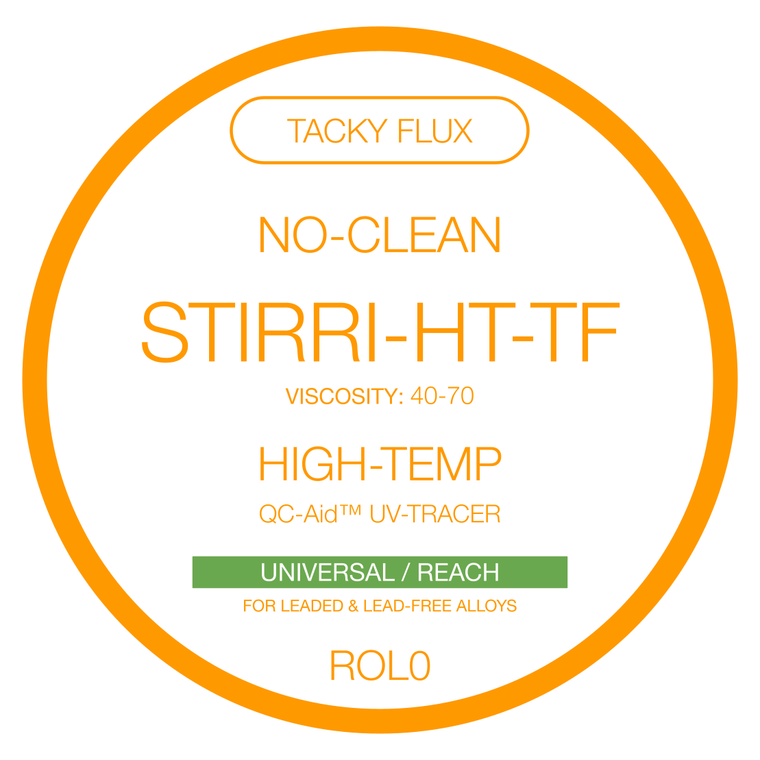 STIRRI-HT-TF fundente pegajoso para soldadura de alta temperatura y sin necesidad de limpieza (ROL0)